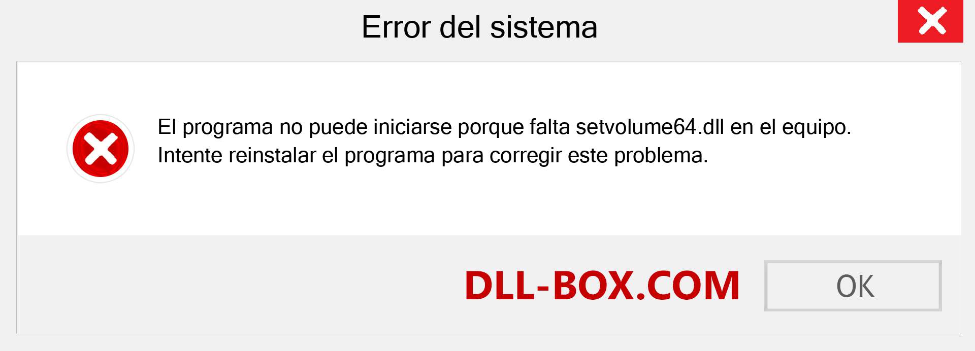 ¿Falta el archivo setvolume64.dll ?. Descargar para Windows 7, 8, 10 - Corregir setvolume64 dll Missing Error en Windows, fotos, imágenes